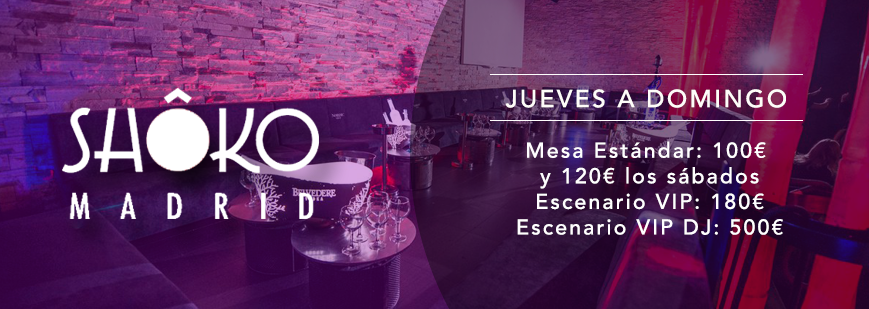 Mesas VIP Shoko Madrid